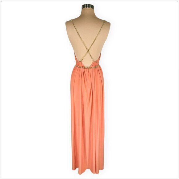 Ramy Brook Ryder Deco Rose Peach Chain Trim Handkerchief Dress NEW NWT S - Picture 6 of 7
